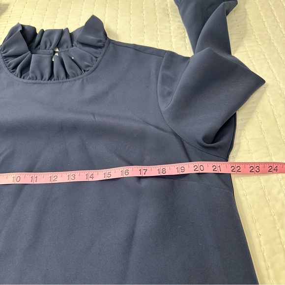 Draper James  Navy Long Sleeve Lindsay Shift Mini Dress - Picture 6 of 16